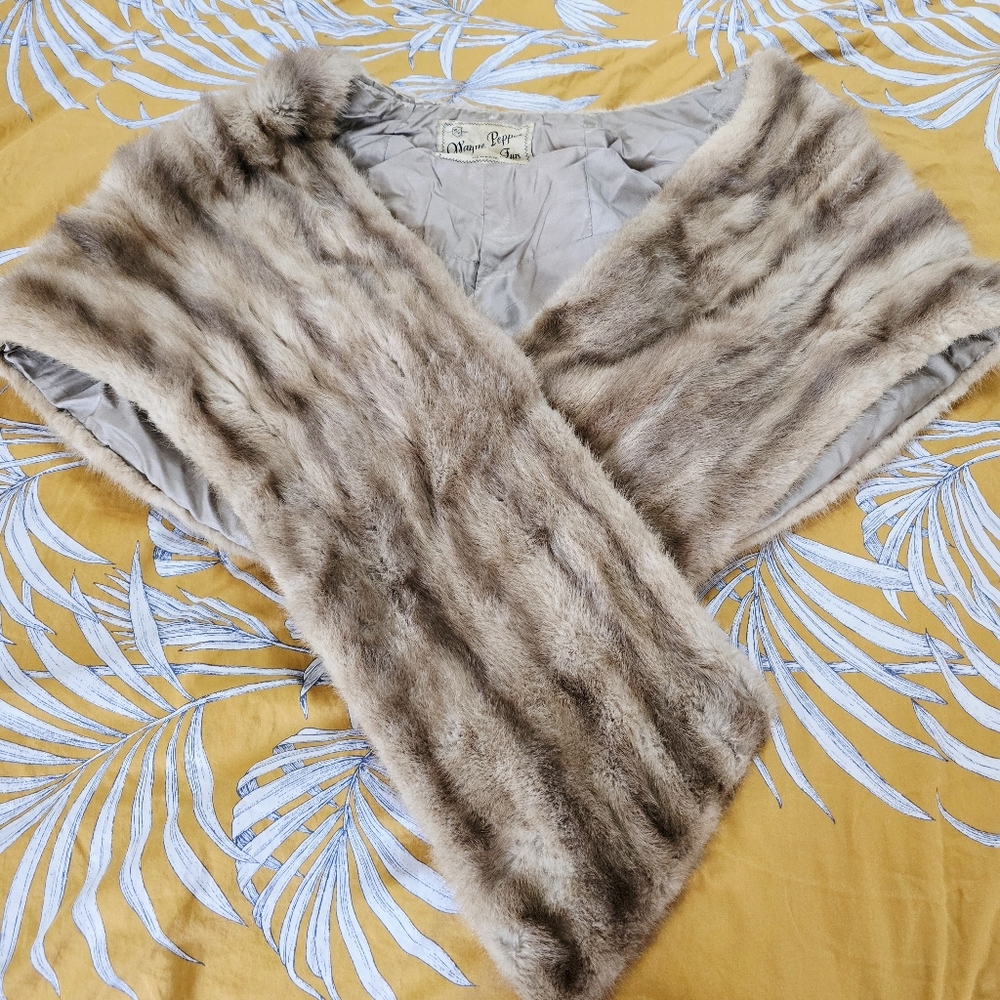Vintage Rabbit Stole Wrap Wayne Pepper 50s 60s